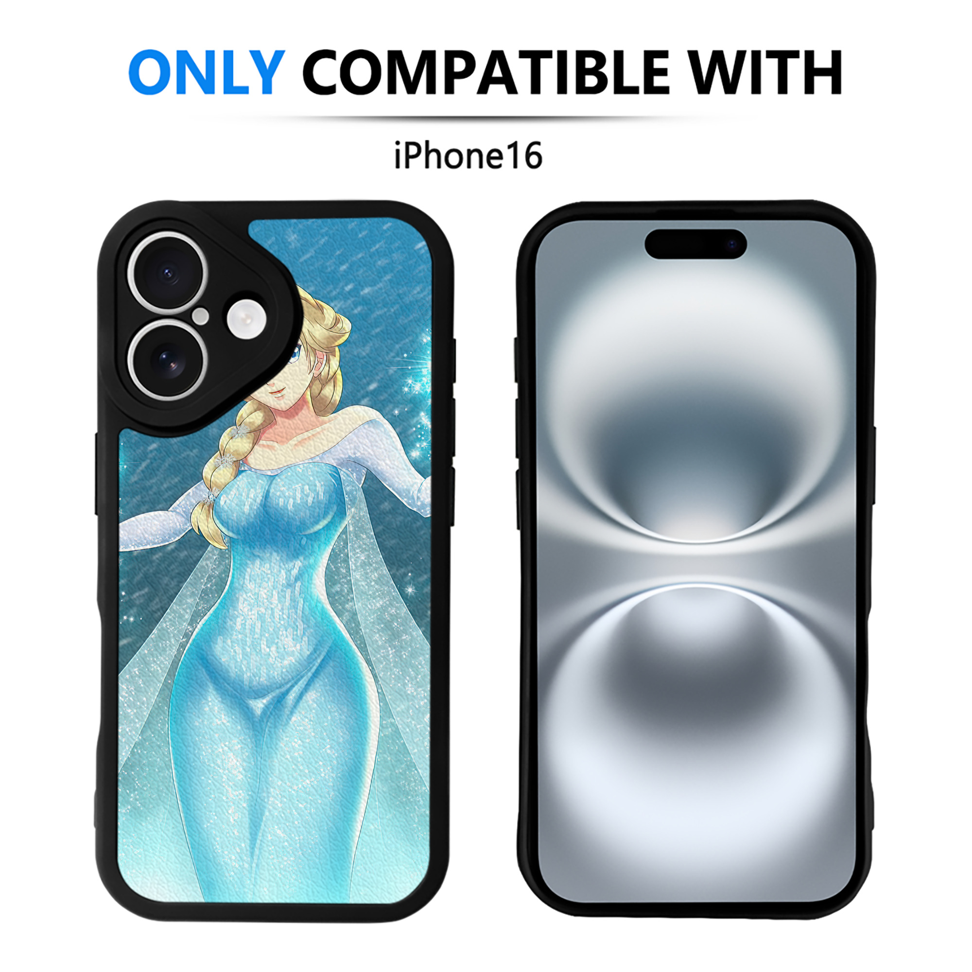 （画像用） アナと雪の女王 アンナ エルサ Frozen Anna Elsa 【iPhone 16シリーズ対応】シリコンスマホケース（レザー調） 材質：シリコン